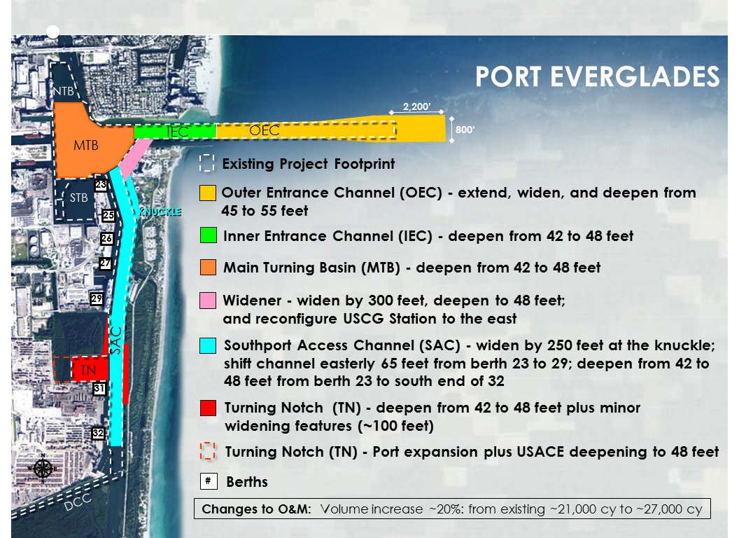 Port Everglades Harbor Deepening Investigation map Port Everglades Harbor Deepening Investigation map